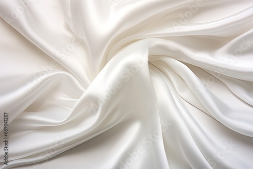 Textural Richness: Close-Up of White Satin Background - Capturing the Serenity and Elegance