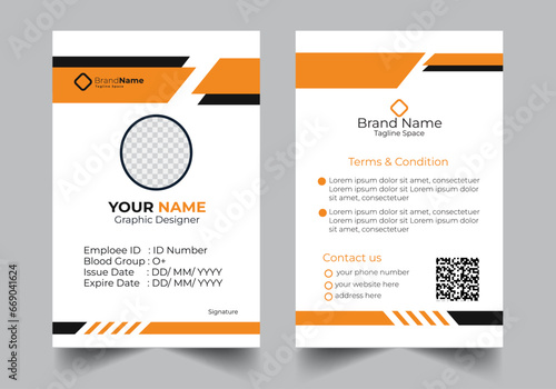 modern creative modern school ID Card Design, Business identity template, employee, professional corporate company vector id card, hospital, press, office identification card in illustrator