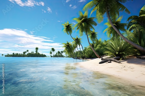 Tropical Paradise Beach: White Sand, Coco Palms - A Picture Perfect Escape