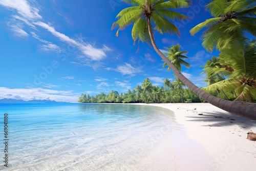 Tropical Paradise Beach: White Sand, Coco Palms, and Stunning Beach Landscapes