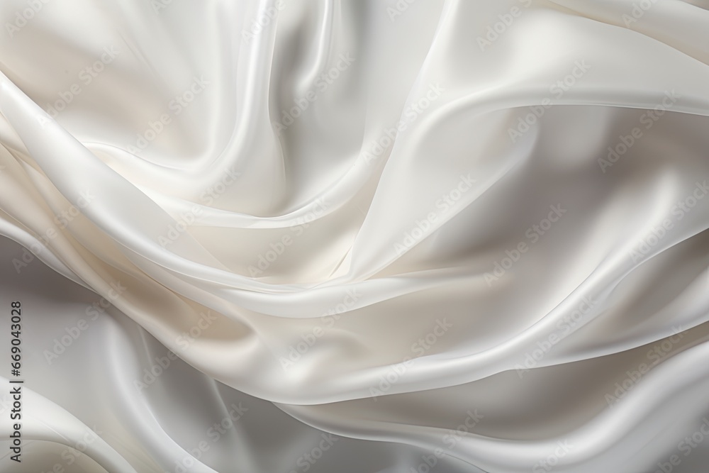 Fototapeta premium Wedding Waves: Luxury White Silk Cloth for Bridal Backdrop - Abstract, High-Quality Image