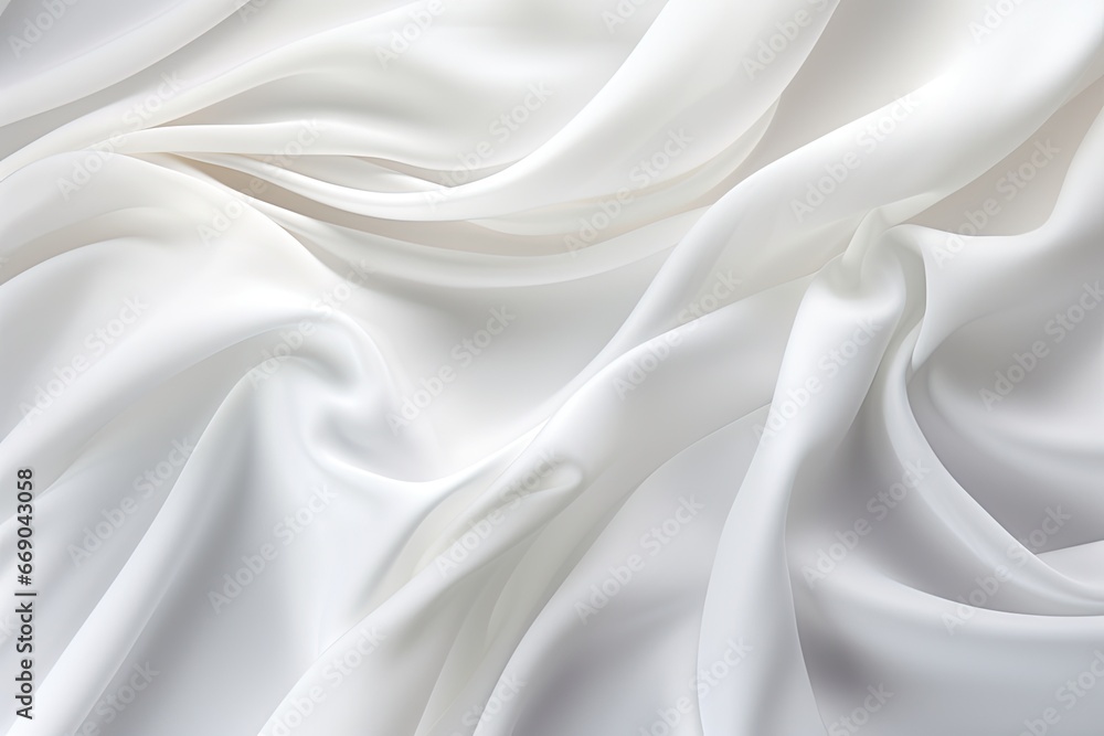 Fototapeta premium Wedding Waves: Abstract Luxury White Silk Cloth for Bridal Backdrop - Stunning Decor for Elegant Weddings