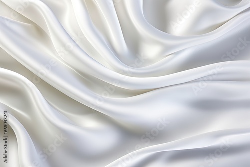 White Waves: Abstract Ripples in Satin Cloth - Ideal Backgrounds for Captivating Designs