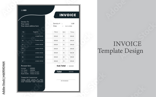 simple invoice design template.vector illustration.