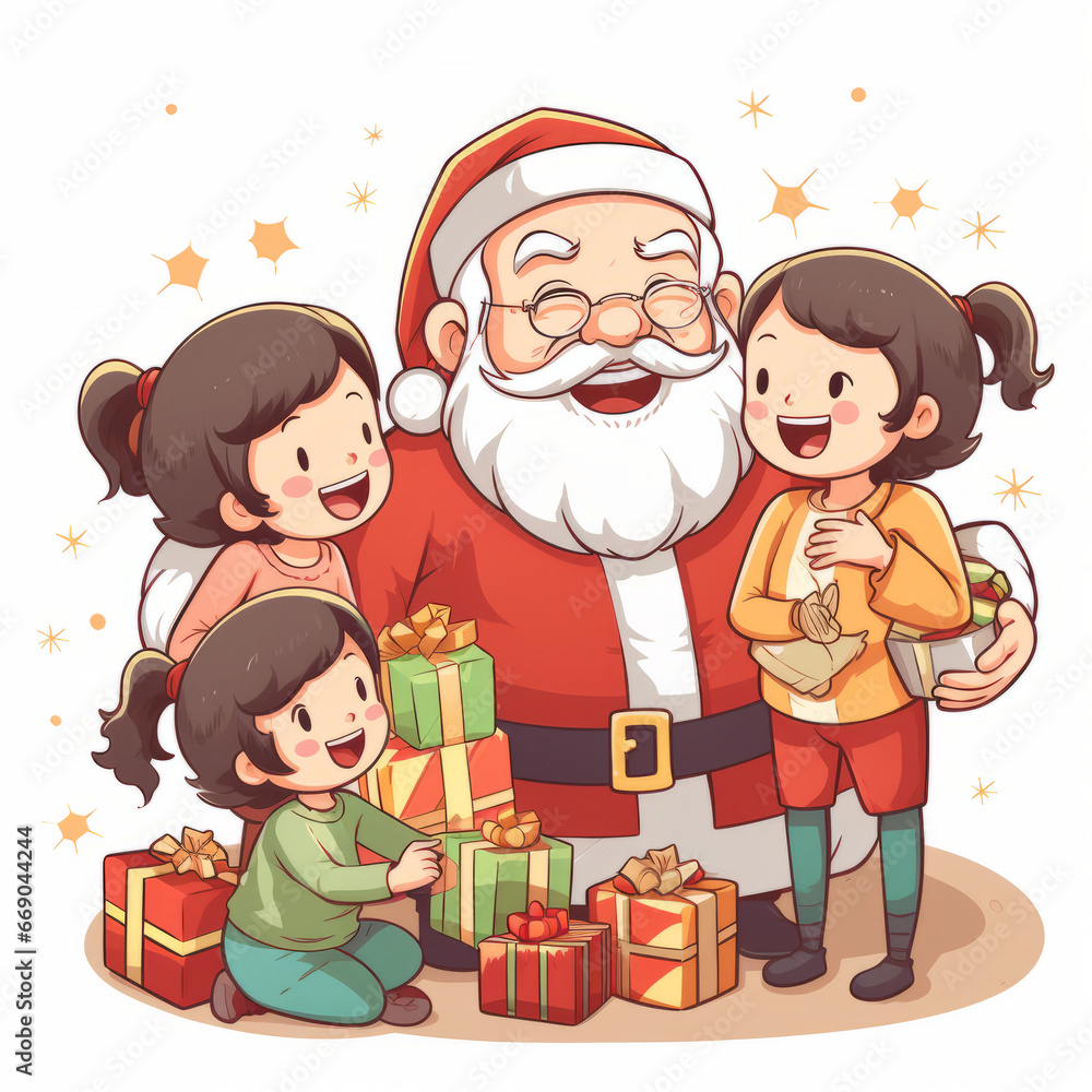 Fototapeta premium children with gifts