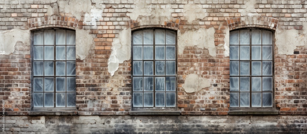 Exterior architectural feature of abandoned psychiatric facility Exterior architectural feature of abandoned psychiatric facility
