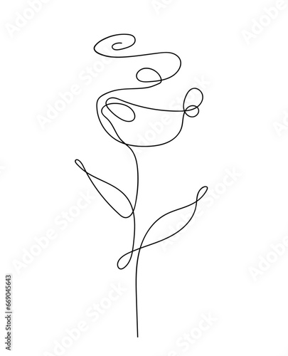 Oneline drawing rose