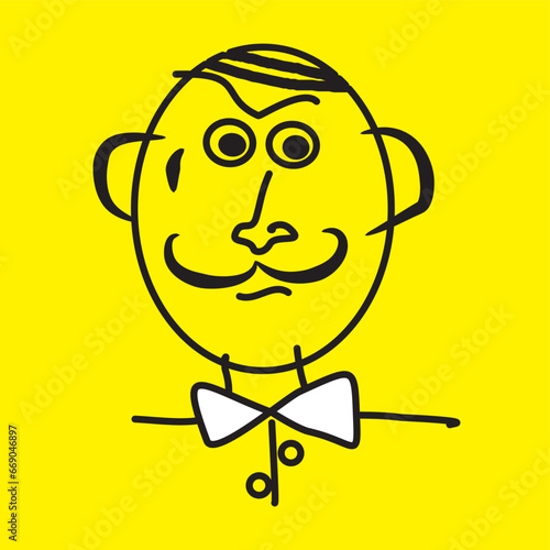 Man, illusionist, head. Vector, eps