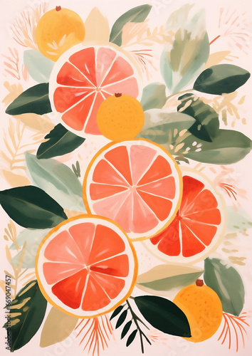 Tropical texture summer fruits background seamless design food sweet wallpaper pattern