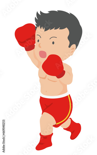 右アッパーを打つ男子ボクサー