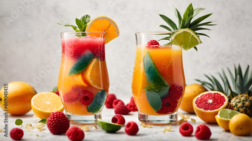 Fruits Strawberry orange juice ice fresh vitamin splashes 1