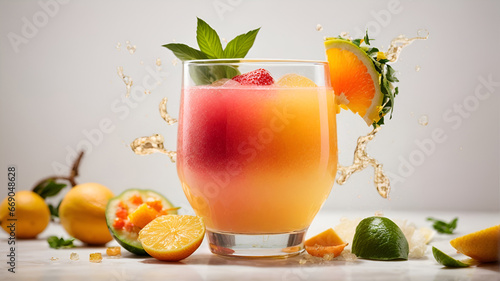 Fruits Strawberry orange juice ice fresh vitamin splashes 4