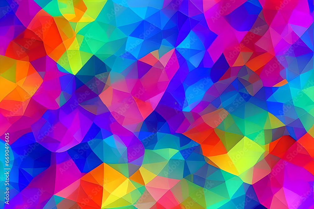 colorful multicolored  triangles background. AI generated content