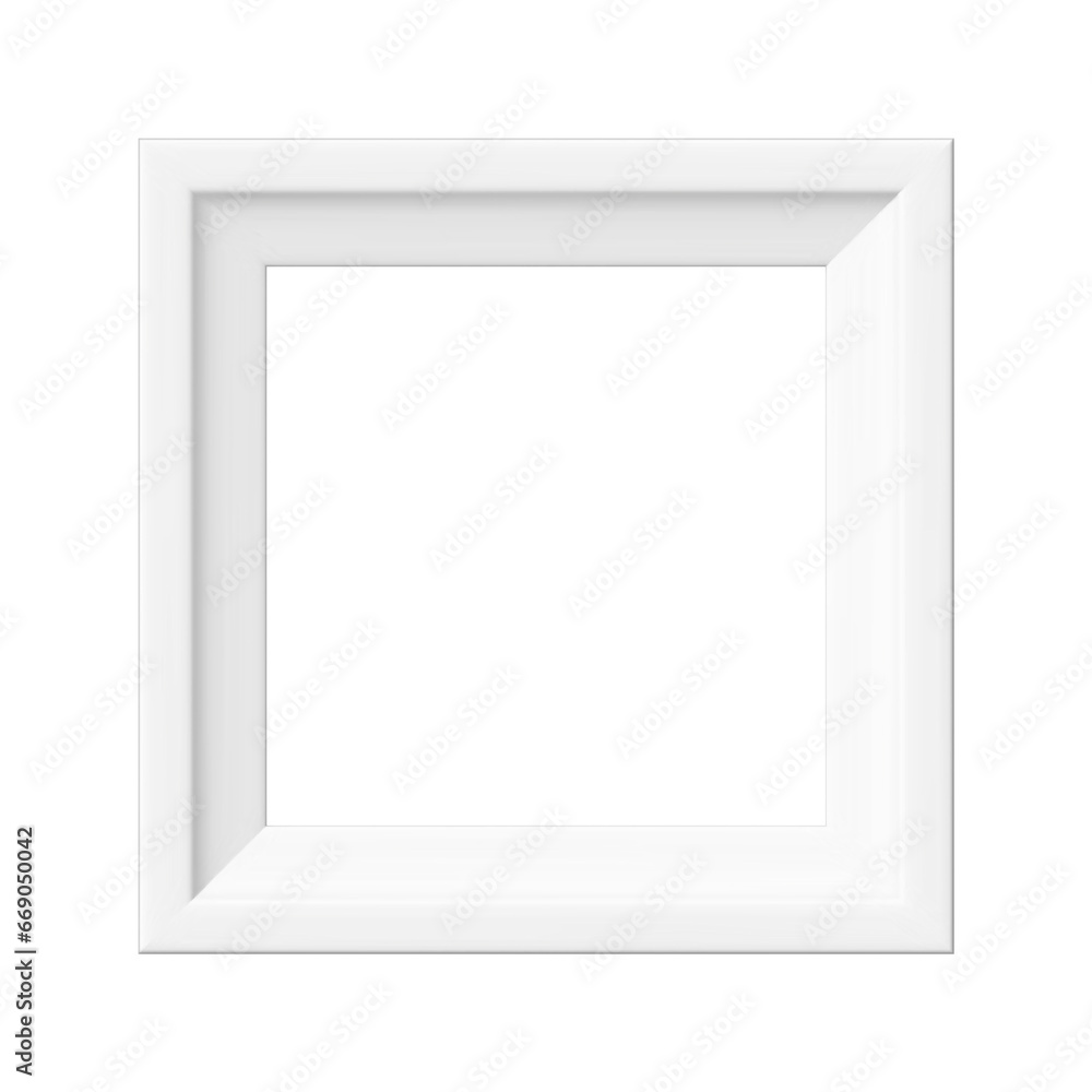 White picture frame. Minimalistic detailed photo realistic frame. Png clipart isolated on transparent background White picture frame. Minimalistic detailed photo realistic frame. Png clipart isolated on transparent background