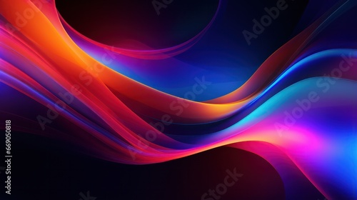 data visualization abstract background with lights and glowing lines banner