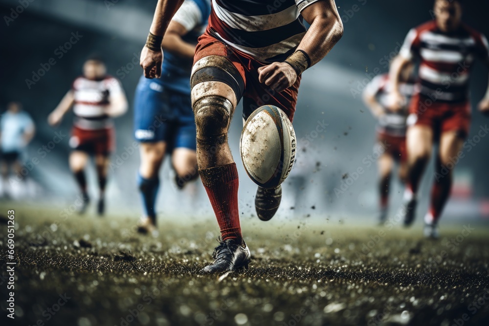 Fototapeta premium rugby male players