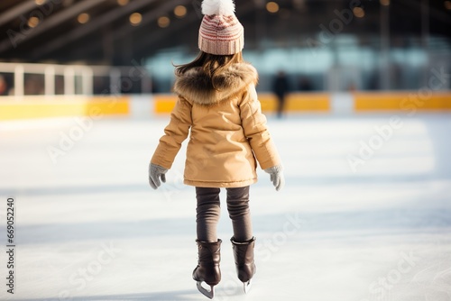 young girl figure skating on ice