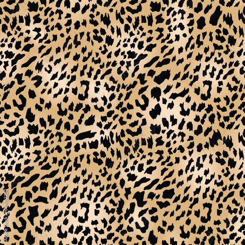 Jaguar or leopard skin pattern, seamless texture. Cheetah animal print for textile design. Vector Illustration