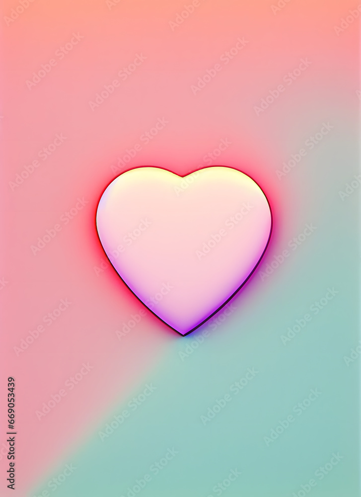 Love in Pastels: Petite Heart on Pastel Background with Copyspace
