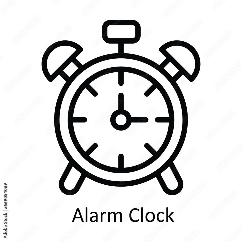 Alarm Clock vector outline Design illustration. Symbol on White background EPS 10 File Alarm Clock vector outline Design illustration. Symbol on White background EPS 10 File
