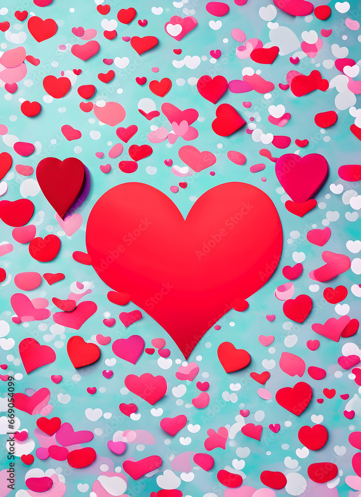 Love Burst: Valentine's Day Card with Big Red Heart and Copyspace