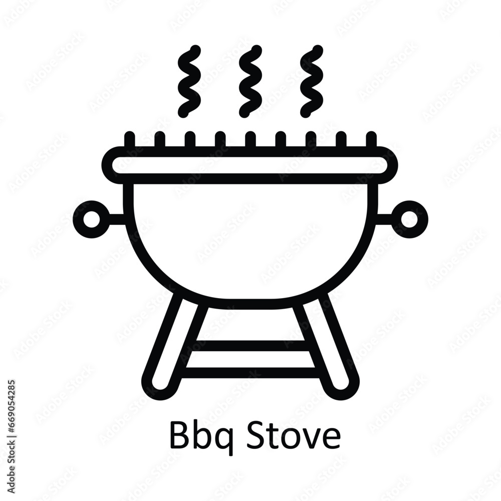 Bbq Stove vector outline Design illustration. Symbol on White background EPS 10 File Bbq Stove vector outline Design illustration. Symbol on White background EPS 10 File