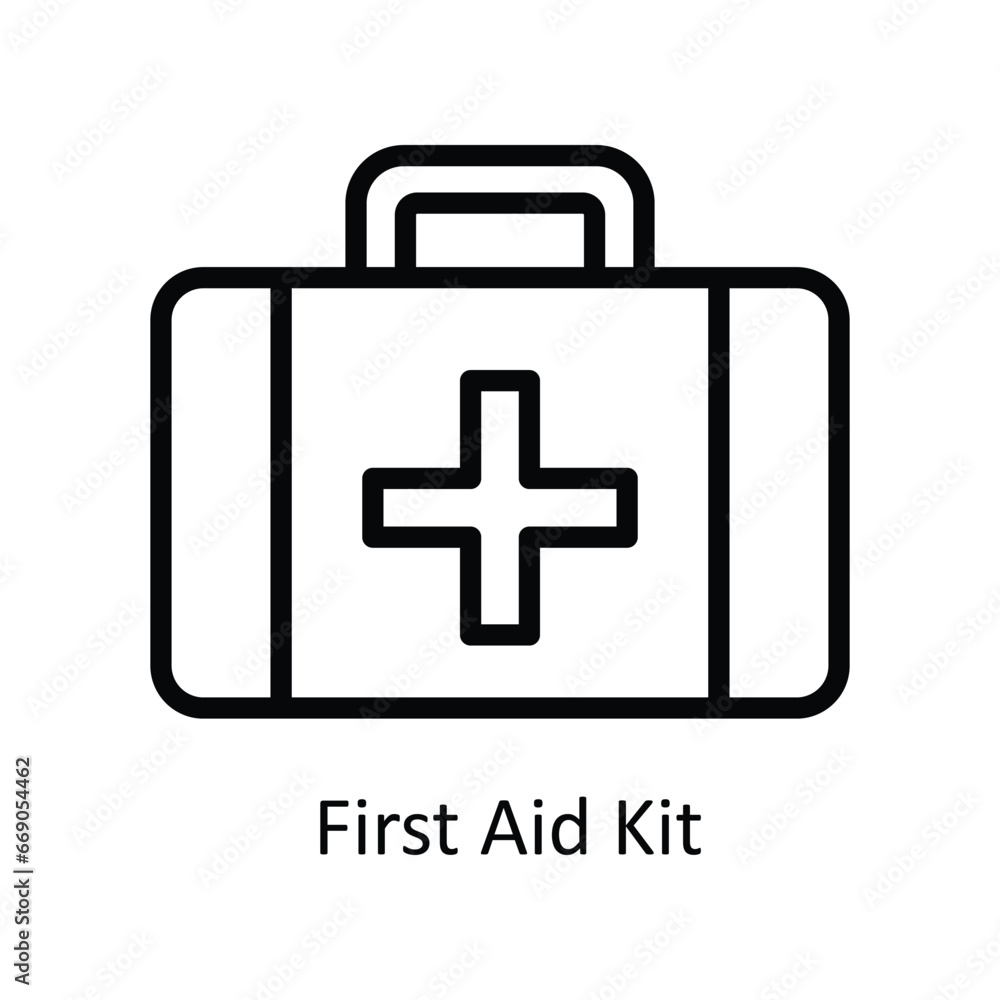 First Aid Kit vector outline Design illustration. Symbol on White background EPS 10 File First Aid Kit vector outline Design illustration. Symbol on White background EPS 10 File