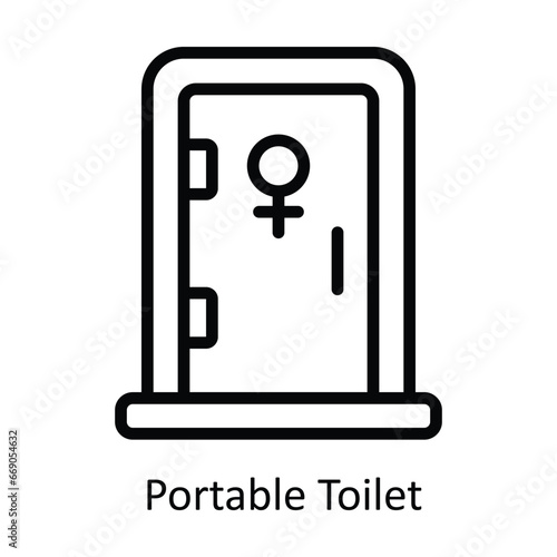 Portable Toilet  vector  outline Design illustration. Symbol on White background EPS 10 File 