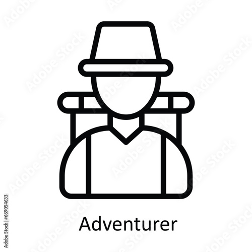 Adventurer  vector  outline Design illustration. Symbol on White background EPS 10 File 