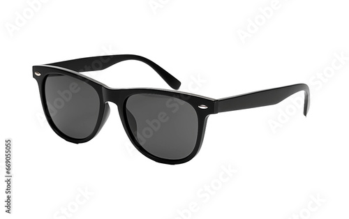 Sleek Black Wayfarer Sunglasses Matte Texture on Transparent Background