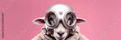 Creative funny astronaut sheep