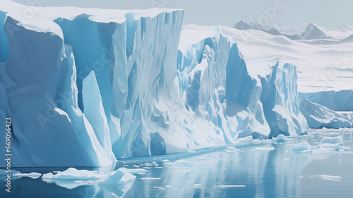 An evocative illustration portraying the distressing phenomenon of polar ice caps melting, underscoring the urgent issue of climate change and its impact on our planet