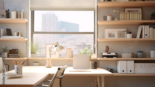 A bright and well - lit office space with friendly and welcoming decor  faded in color so that it can be used as a background photo in a website