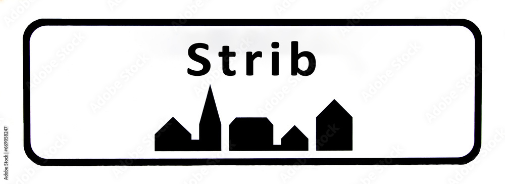 City sign of Strib - Strib Byskilt City sign of Strib - Strib Byskilt