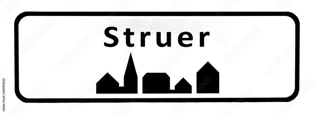 City sign of Struer - Struer Byskilt City sign of Struer - Struer Byskilt