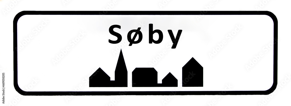 City sign of Søby - Søby Byskilt