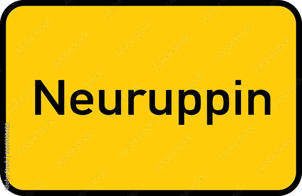 City sign of Neuruppin - Ortsschild von Neuruppin City sign of Neuruppin - Ortsschild von Neuruppin