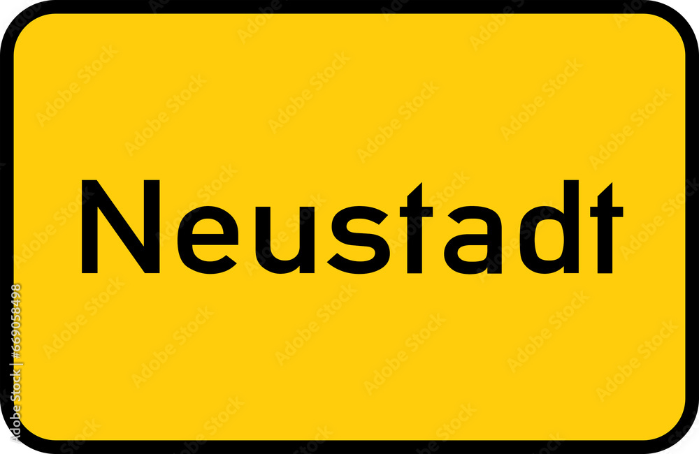 City sign of Neustadt - Ortsschild von Neustadt