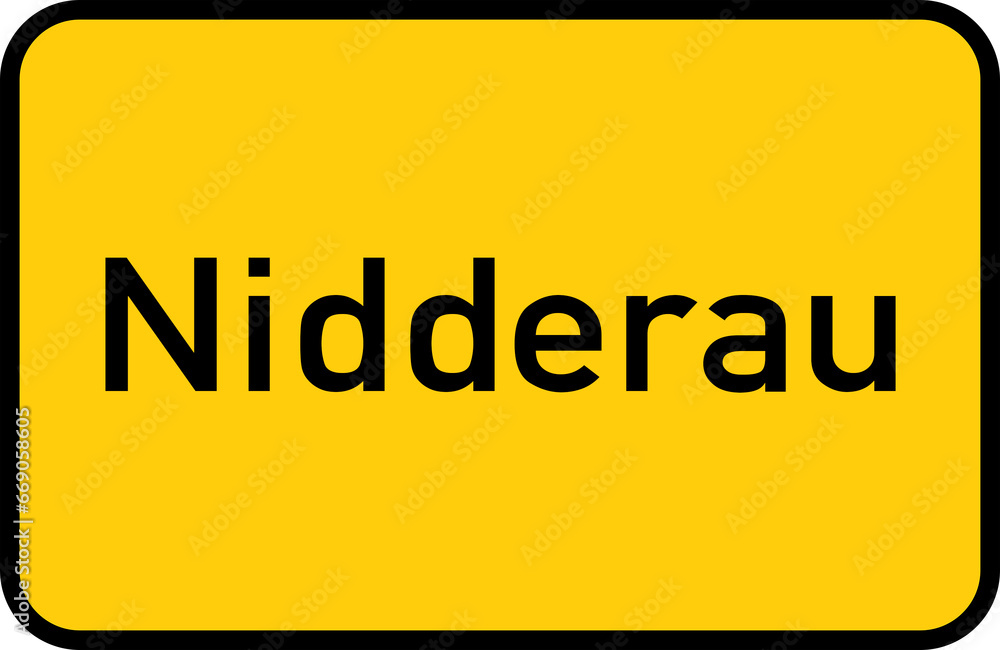 City sign of Nidderau - Ortsschild von Nidderau City sign of Nidderau - Ortsschild von Nidderau