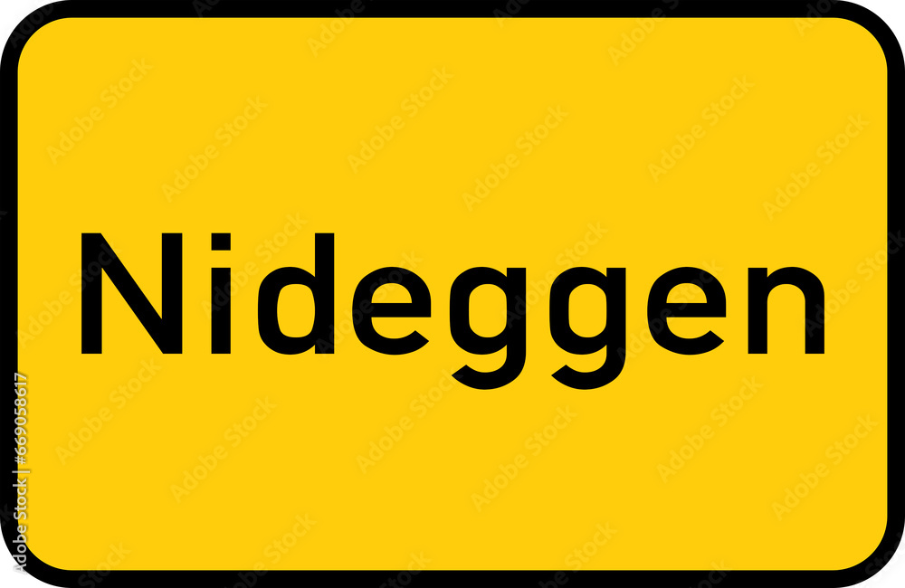 City sign of Nideggen - Ortsschild von Nideggen City sign of Nideggen - Ortsschild von Nideggen
