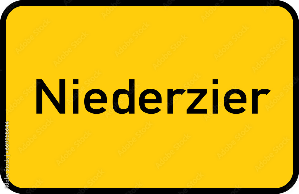 City sign of Niederzier - Ortsschild von Niederzier City sign of Niederzier - Ortsschild von Niederzier