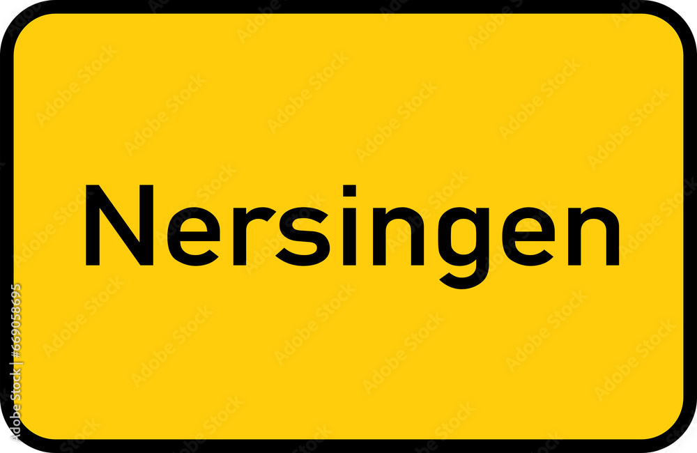 City sign of Nersingen - Ortsschild von Nersingen City sign of Nersingen - Ortsschild von Nersingen