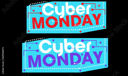  cyber Monday stylish digital glowing banner design