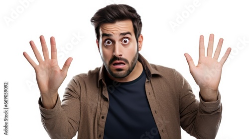 Man Surprised Photography Isolated Background