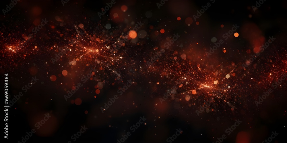 Red Black Glitter Wallpaper, 3d rendering of bright abstract cloud from particle structure