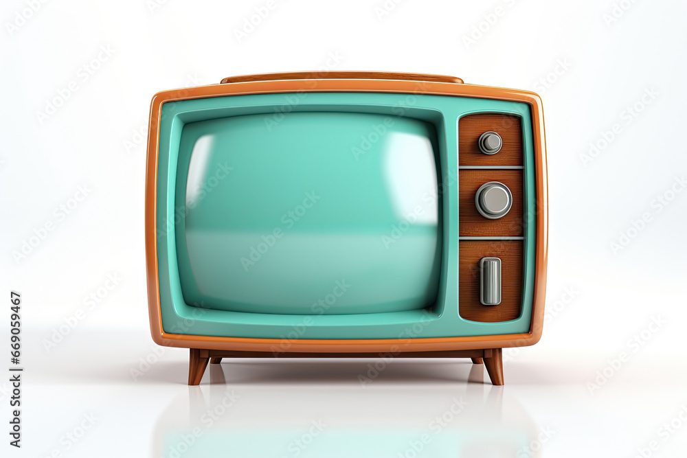 colorful retro tv isolated on the white background