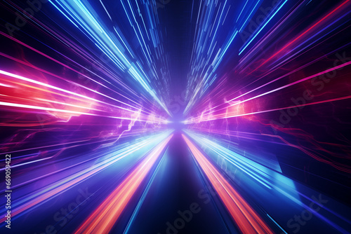 A captivating background featuring neon lights racing through an electrifying tunnel, creating a vibrant and dynamic backdrop with a sense of speed and energy