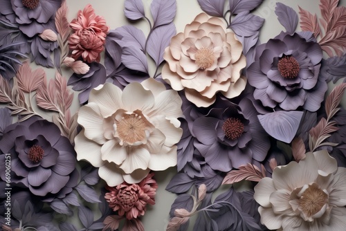 Versatile Floral craft paper. Art summer design. Generate Ai