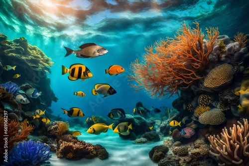 coral reef with fish © qaiser