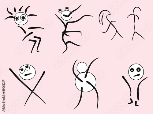 Emotions, fairy-tale characters. Vector drawing, eps